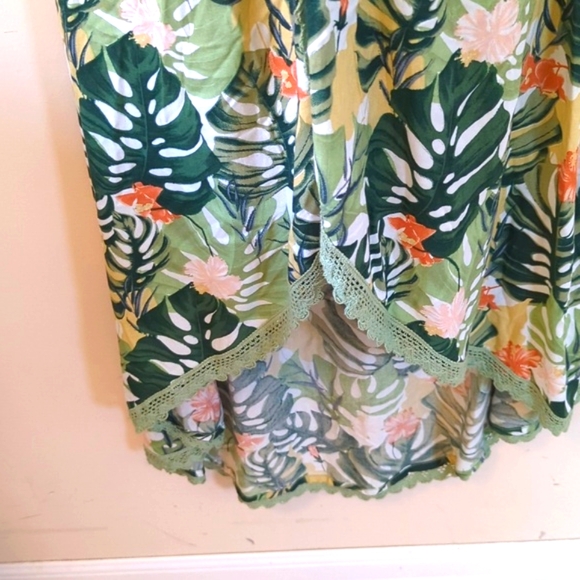 American & Beyond Tropical Flowers High Low Maxi Dress XS - Picture 6 of 16